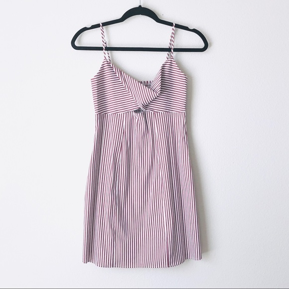 red and white striped sundress